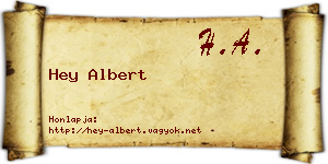 Hey Albert névjegykártya