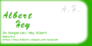 albert hey business card